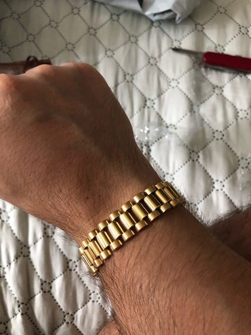 14K Yellow Gold Plated 15MM Presidential Men's Rolex Bracelet