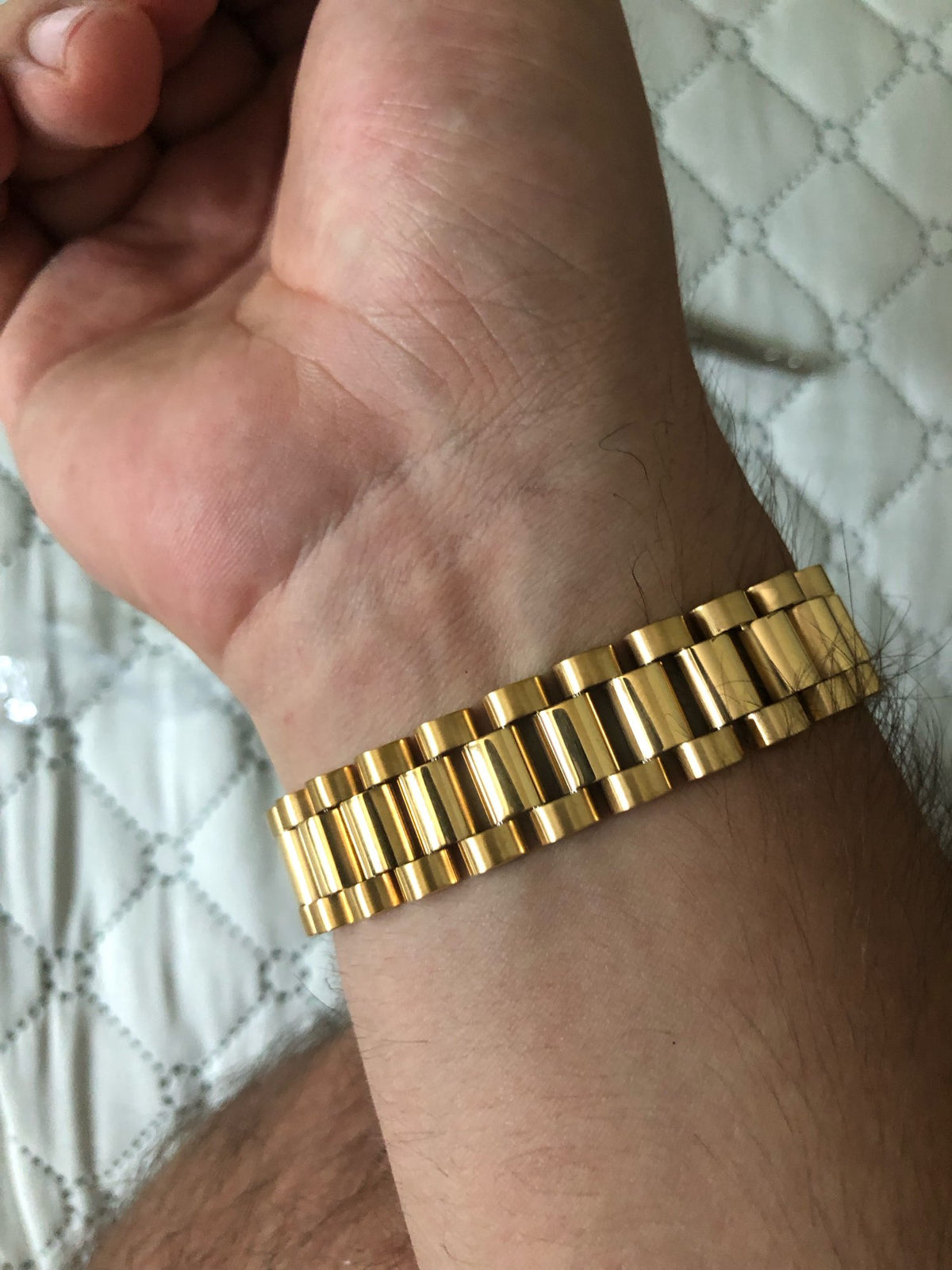 14K Yellow Gold Plated 15MM Presidential Men's Rolex Bracelet