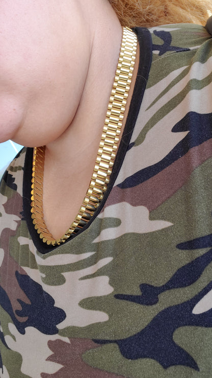 14K Yellow Gold Plated 15mm Men's Presidential Rolex Chain