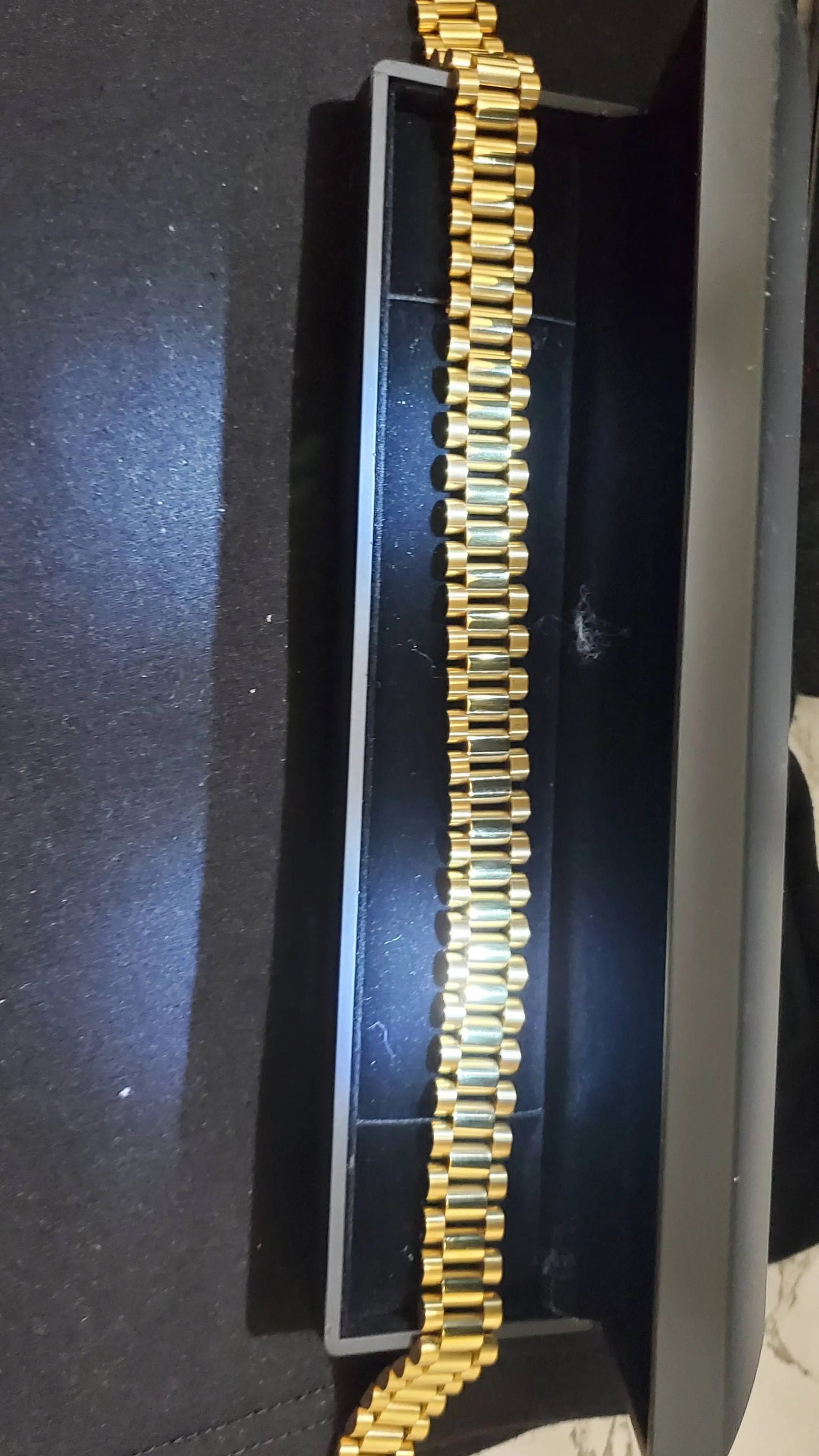 14K Yellow Gold Plated 15mm Men's Presidential Rolex Chain