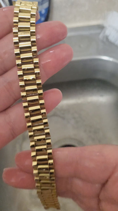 14K Yellow Gold Plated 15MM Presidential Men's Rolex Bracelet