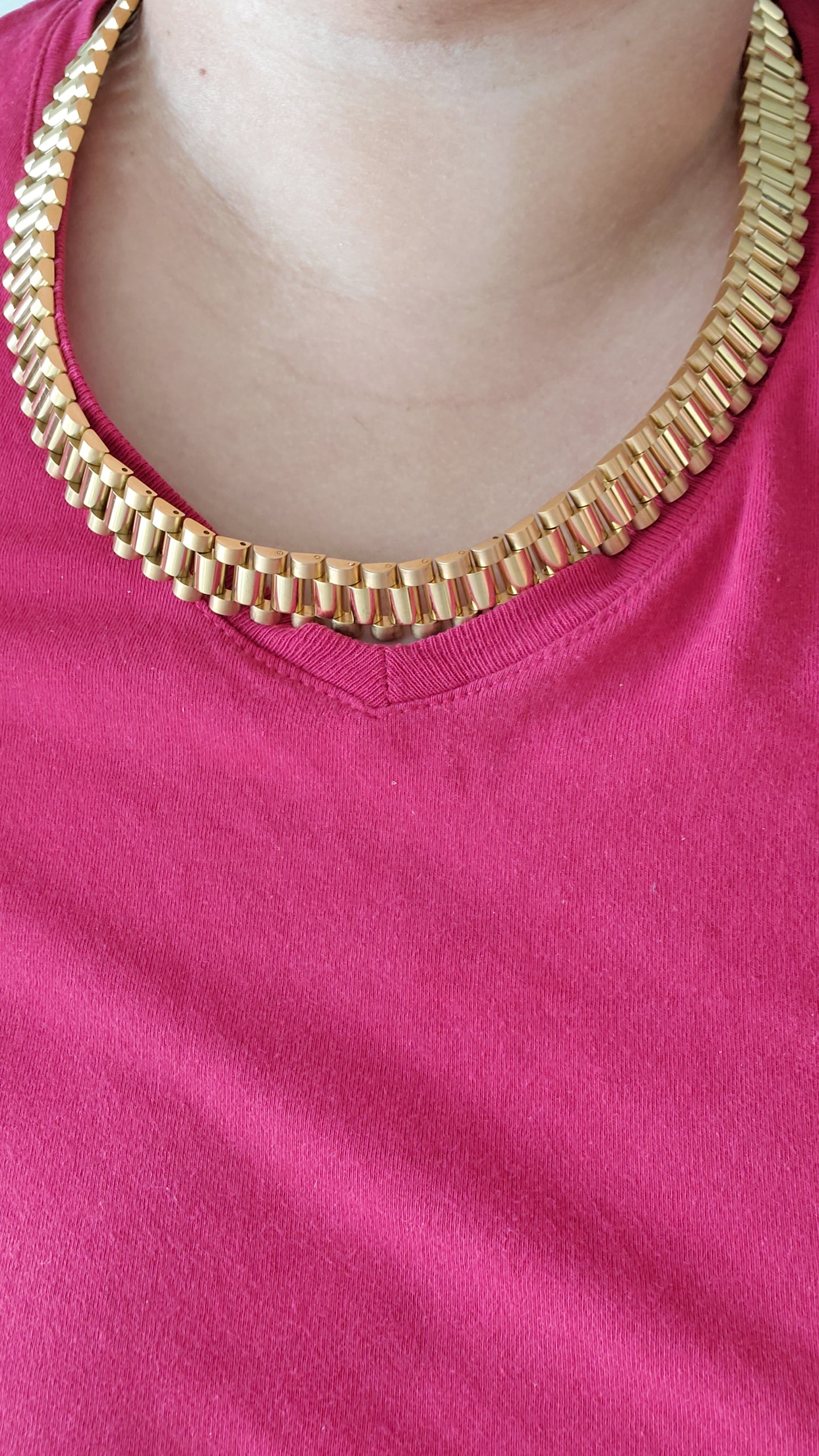 14K Yellow Gold Plated 15mm Men's Presidential Rolex Chain