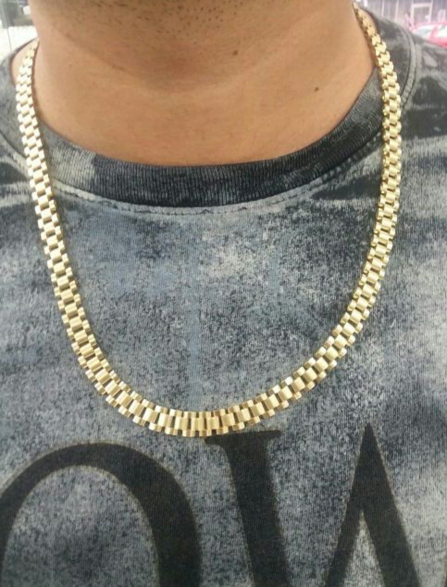 14K Yellow Gold Plated  Presidential Rolex Chain 10MM