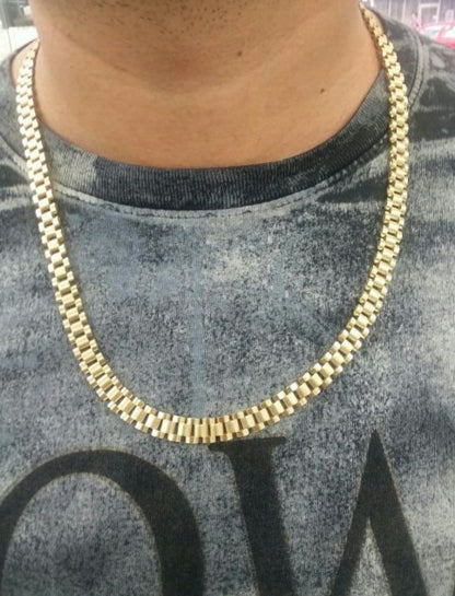 14K Yellow Gold Plated  Presidential Rolex Chain 10MM
