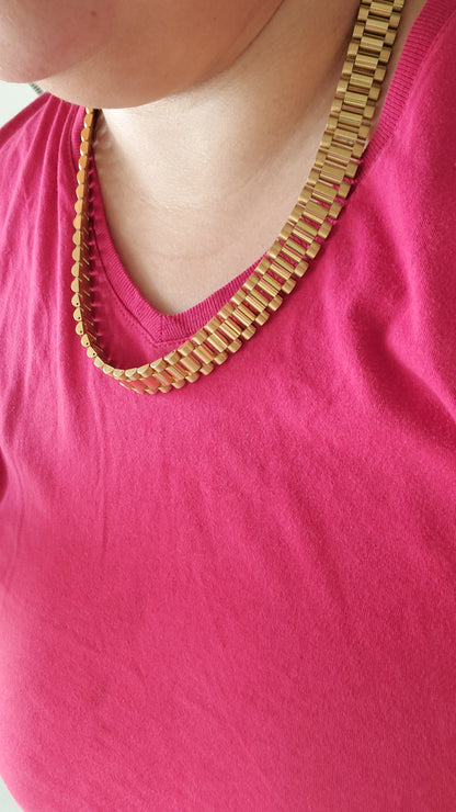 14K Yellow Gold Plated 15mm Men's Presidential Rolex Chain