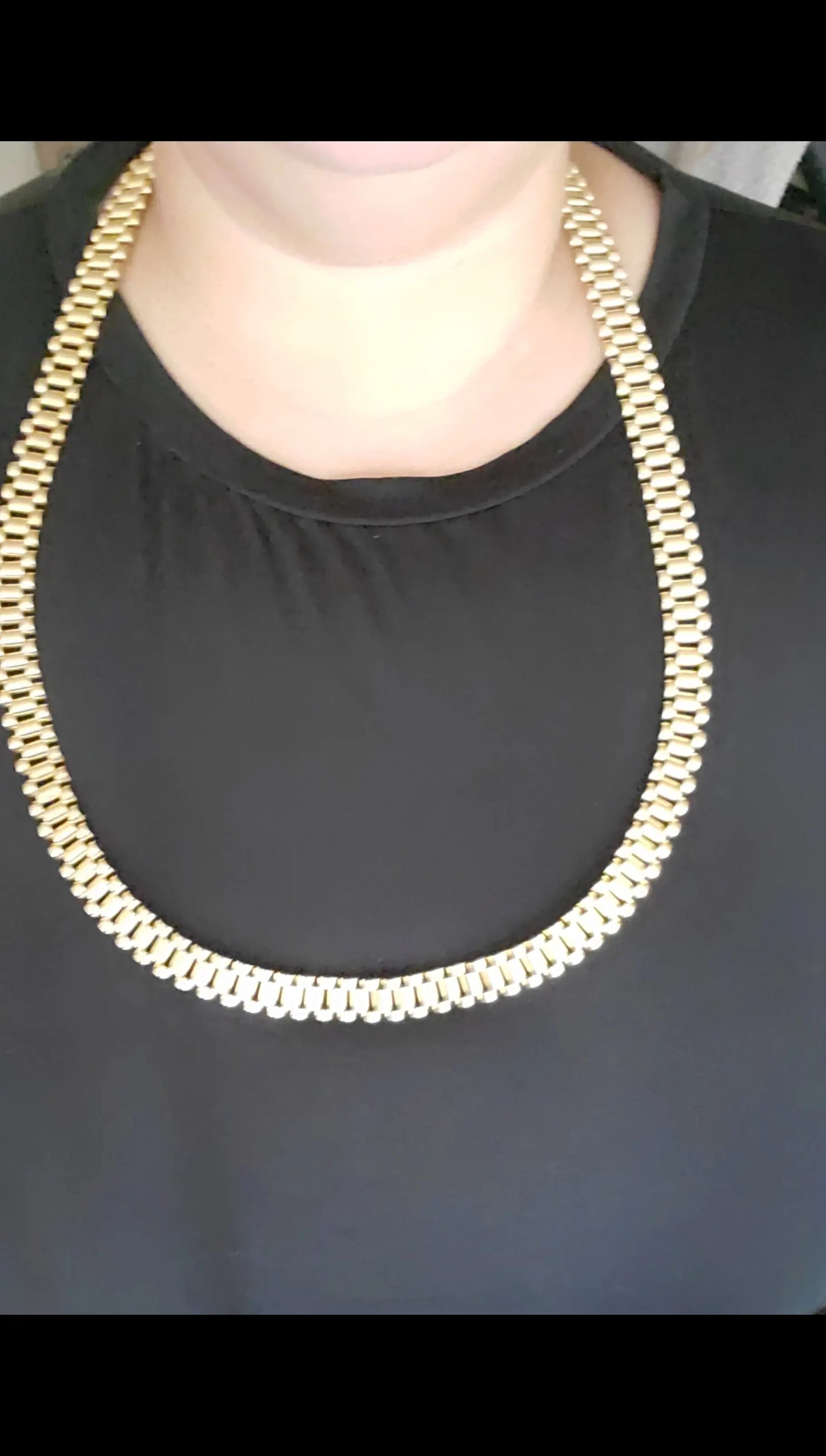 14K Yellow Gold Stainless Steel 15mm Men's Presidential Rolex Chain