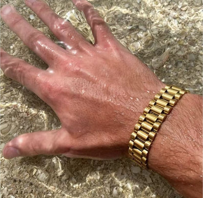 14K Yellow Gold Plated 15MM Presidential Men's Rolex Bracelet