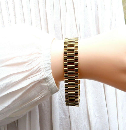 14K Yellow Gold Plated 15MM Presidential Men's Rolex Bracelet