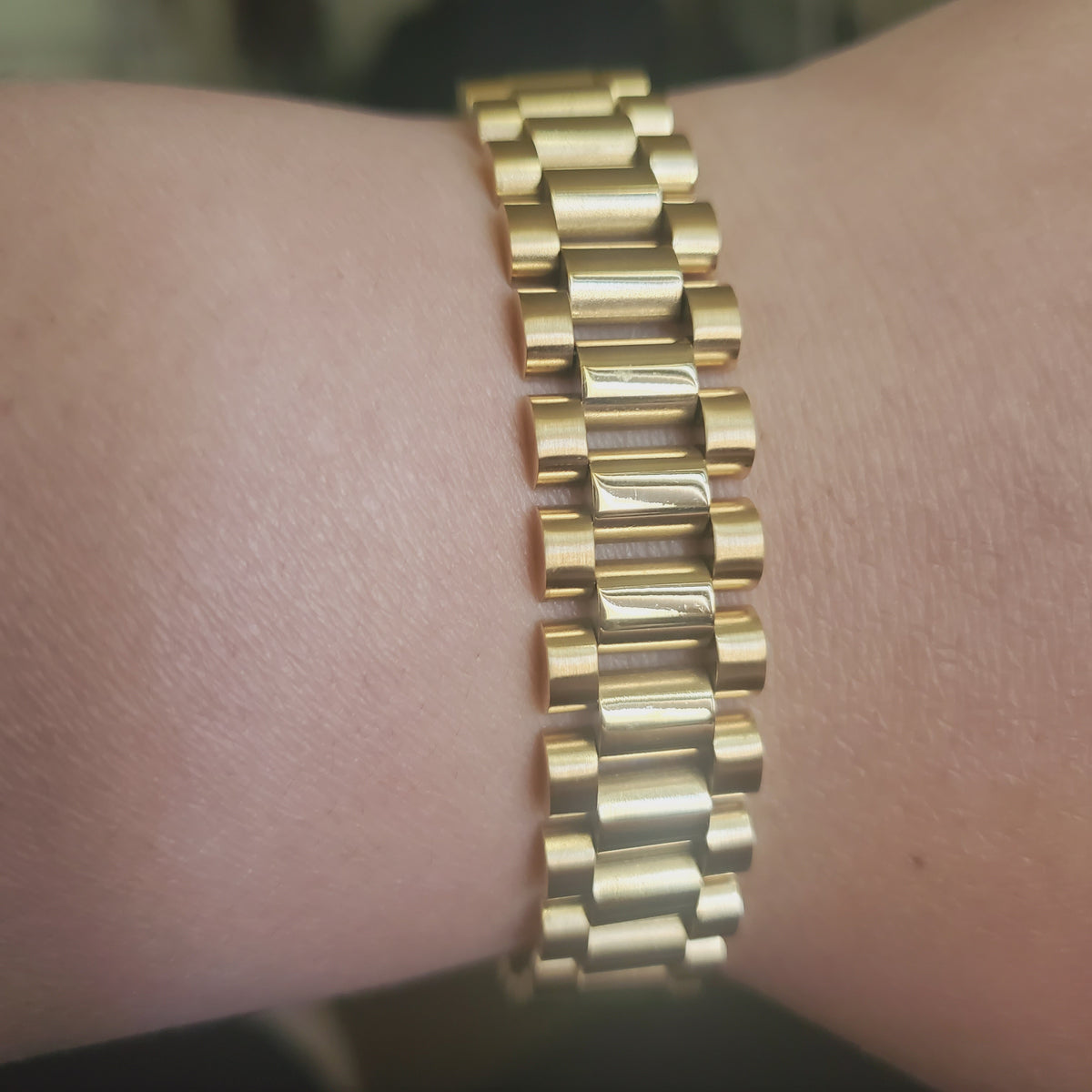 14K Yellow Gold Plated 15MM Presidential Men's Rolex Bracelet